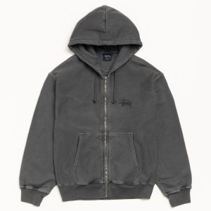 BASIC ST??SSY ZIP HOODIE PIGMENT DYED
