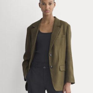 The Oversized Blazer in Stretch Linen | Beech