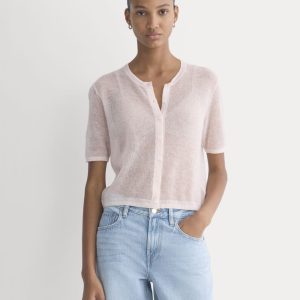The Air Alpaca? Short-Sleeve Cardigan | Soft Pink